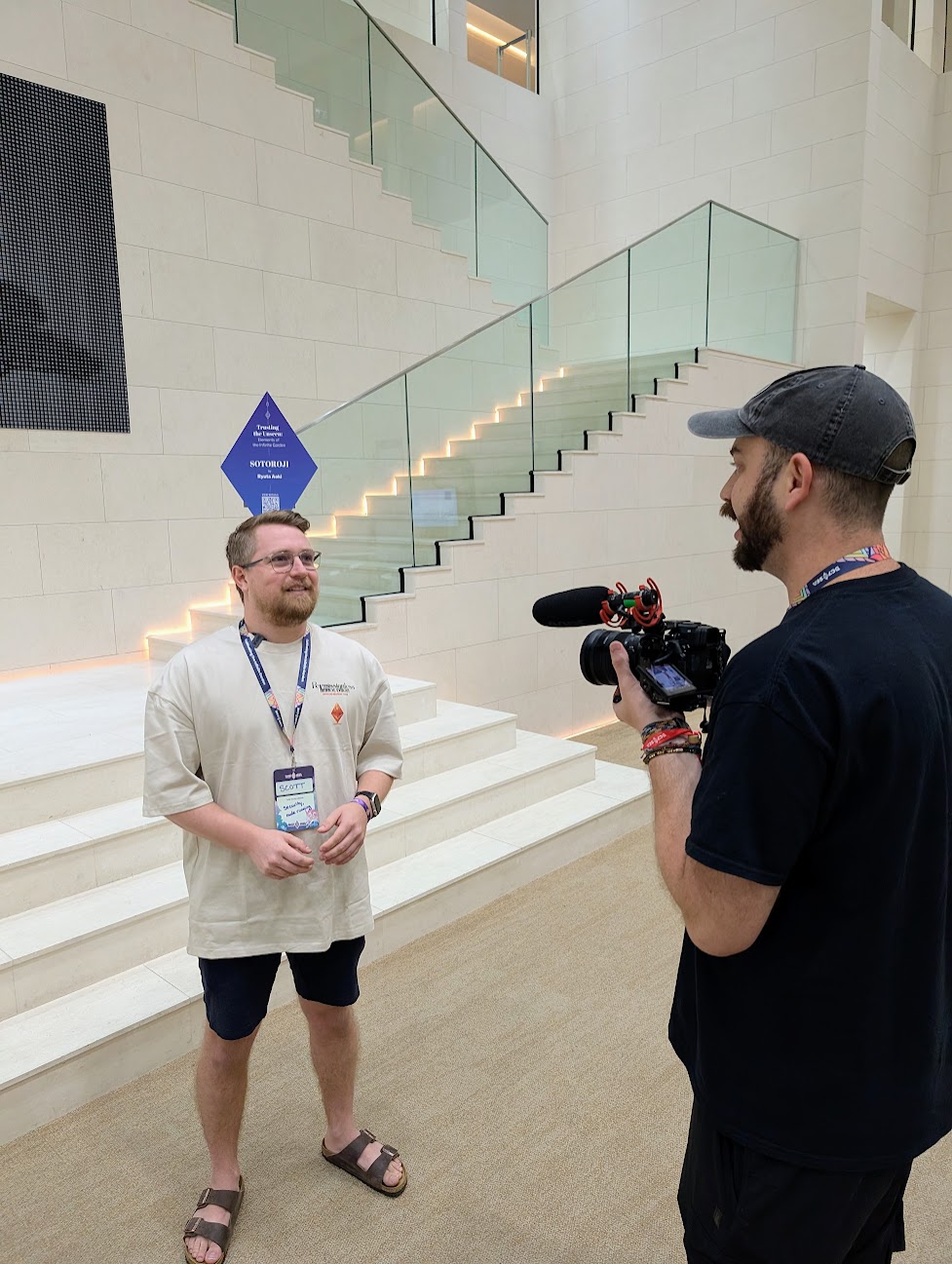 Scott Seidenberger being interviewed at Devcon SEA 2024 in Bangkok as an Ethereum Foundation Academic Fellow.